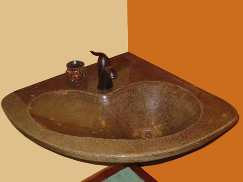 concrete corner sink